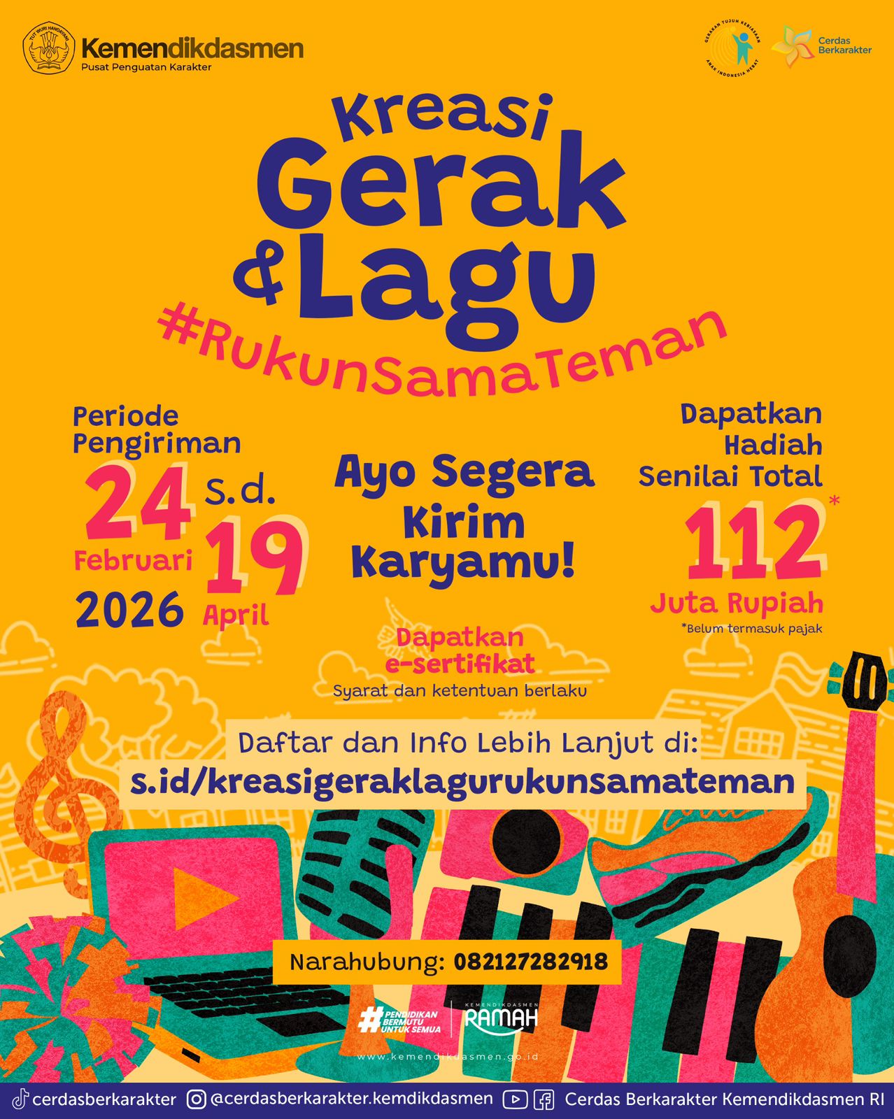 Bangun Budaya Sekolah Aman dan Nyaman, Kemendikdasmen Gelar Kompetisi Kreasi Gerak dan Lagu “Rukun Sama Teman”